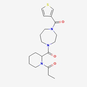 1-[2-[4-(Thiophene-3-carbonyl)-1,4-diazepane-1-carbonyl]piperidin-1-yl]propan-1-one