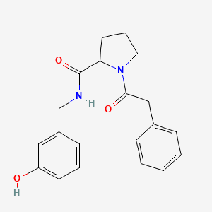 N-[(3-hydroxyphenyl)methyl]-1-(2-phenylacetyl)pyrrolidine-2-carboxamide