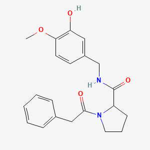 N-[(3-hydroxy-4-methoxyphenyl)methyl]-1-(2-phenylacetyl)pyrrolidine-2-carboxamide