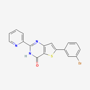 molecular formula C17H10BrN3OS B7326767 6-(3-bromophenyl)-2-pyridin-2-yl-3H-thieno[3,2-d]pyrimidin-4-one 