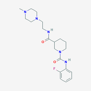 1-N-(2-fluorophenyl)-3-N-[2-(4-methylpiperazin-1-yl)ethyl]piperidine-1,3-dicarboxamide