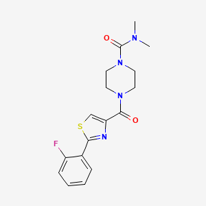 4-[2-(2-fluorophenyl)-1,3-thiazole-4-carbonyl]-N,N-dimethylpiperazine-1-carboxamide