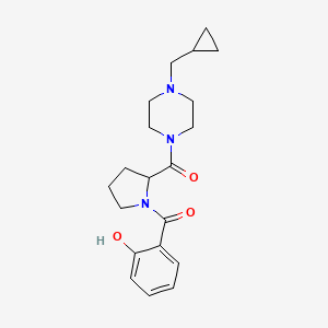 [4-(Cyclopropylmethyl)piperazin-1-yl]-[1-(2-hydroxybenzoyl)pyrrolidin-2-yl]methanone