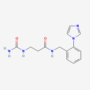 3-(carbamoylamino)-N-[(2-imidazol-1-ylphenyl)methyl]propanamide