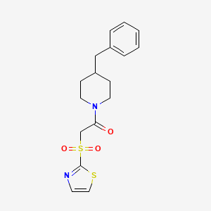 molecular formula C17H20N2O3S2 B7326939 1-(4-Benzylpiperidin-1-yl)-2-(1,3-thiazol-2-ylsulfonyl)ethanone 