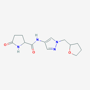 5-oxo-N-[1-(oxolan-2-ylmethyl)pyrazol-4-yl]pyrrolidine-2-carboxamide