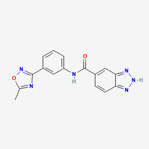 molecular formula C16H12N6O2 B7326980 N-[3-(5-methyl-1,2,4-oxadiazol-3-yl)phenyl]-2H-benzotriazole-5-carboxamide 