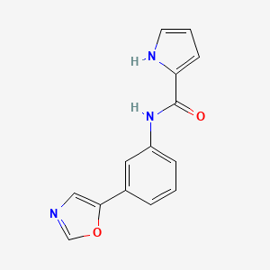 molecular formula C14H11N3O2 B7326986 N-[3-(1,3-oxazol-5-yl)phenyl]-1H-pyrrole-2-carboxamide 