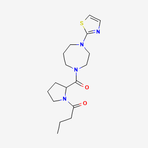 1-[2-[4-(1,3-Thiazol-2-yl)-1,4-diazepane-1-carbonyl]pyrrolidin-1-yl]butan-1-one