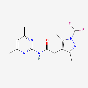 2-[1-(difluoromethyl)-3,5-dimethylpyrazol-4-yl]-N-(4,6-dimethylpyrimidin-2-yl)acetamide