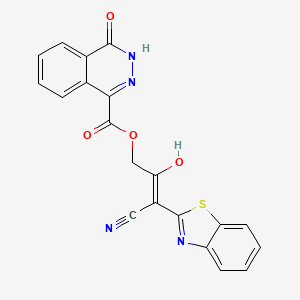 molecular formula C20H12N4O4S B7327037 [(Z)-3-(1,3-benzothiazol-2-yl)-3-cyano-2-hydroxyprop-2-enyl] 4-oxo-3H-phthalazine-1-carboxylate 