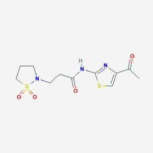 N-(4-acetyl-1,3-thiazol-2-yl)-3-(1,1-dioxo-1,2-thiazolidin-2-yl)propanamide