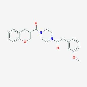 molecular formula C23H26N2O4 B7327089 1-[4-(3,4-dihydro-2H-chromene-3-carbonyl)piperazin-1-yl]-2-(3-methoxyphenyl)ethanone 