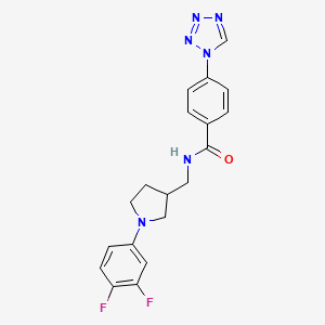 N-[[1-(3,4-difluorophenyl)pyrrolidin-3-yl]methyl]-4-(tetrazol-1-yl)benzamide