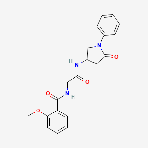 molecular formula C20H21N3O4 B7327165 2-methoxy-N-[2-oxo-2-[(5-oxo-1-phenylpyrrolidin-3-yl)amino]ethyl]benzamide 