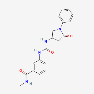 molecular formula C19H20N4O3 B7327172 N-methyl-3-[(5-oxo-1-phenylpyrrolidin-3-yl)carbamoylamino]benzamide 