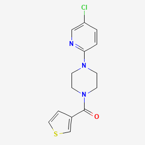 molecular formula C14H14ClN3OS B7327183 [4-(5-Chloropyridin-2-yl)piperazin-1-yl]-thiophen-3-ylmethanone 