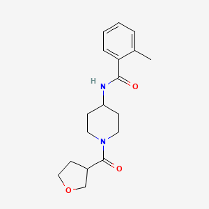 2-methyl-N-[1-(oxolane-3-carbonyl)piperidin-4-yl]benzamide