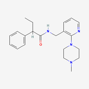 molecular formula C21H28N4O B7327192 N-[[2-(4-methylpiperazin-1-yl)pyridin-3-yl]methyl]-2-phenylbutanamide 