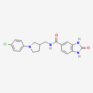 N-[[1-(4-chlorophenyl)pyrrolidin-3-yl]methyl]-2-oxo-1,3-dihydrobenzimidazole-5-carboxamide