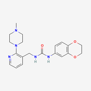 1-(2,3-Dihydro-1,4-benzodioxin-6-yl)-3-[[2-(4-methylpiperazin-1-yl)pyridin-3-yl]methyl]urea