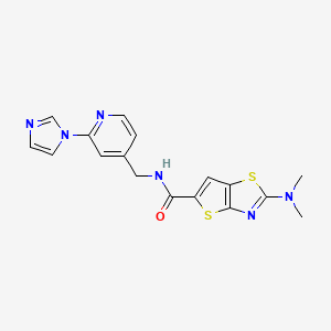 2-(dimethylamino)-N-[(2-imidazol-1-ylpyridin-4-yl)methyl]thieno[2,3-d][1,3]thiazole-5-carboxamide