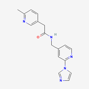 N-[(2-imidazol-1-ylpyridin-4-yl)methyl]-2-(6-methylpyridin-3-yl)acetamide