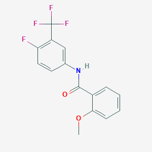 molecular formula C15H11F4NO2 B7327411 N-[4-fluoro-3-(trifluoromethyl)phenyl]-2-methoxybenzamide 