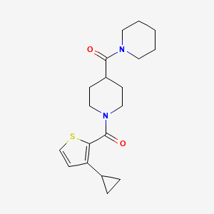 molecular formula C19H26N2O2S B7327419 [1-(3-Cyclopropylthiophene-2-carbonyl)piperidin-4-yl]-piperidin-1-ylmethanone 