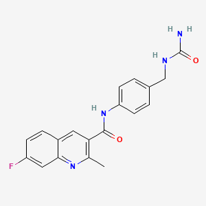 N-[4-[(carbamoylamino)methyl]phenyl]-7-fluoro-2-methylquinoline-3-carboxamide