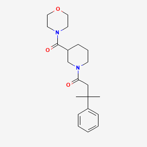 molecular formula C21H30N2O3 B7327440 3-Methyl-1-[3-(morpholine-4-carbonyl)piperidin-1-yl]-3-phenylbutan-1-one 