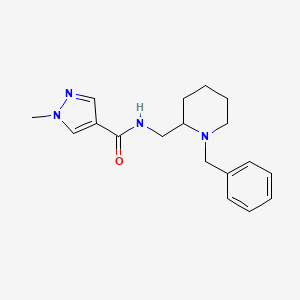 molecular formula C18H24N4O B7327473 N-[(1-benzylpiperidin-2-yl)methyl]-1-methylpyrazole-4-carboxamide 