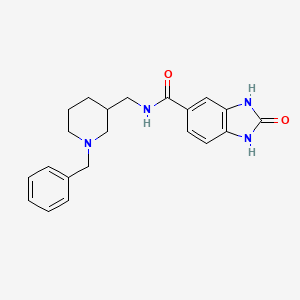 molecular formula C21H24N4O2 B7327498 N-[(1-benzylpiperidin-3-yl)methyl]-2-oxo-1,3-dihydrobenzimidazole-5-carboxamide 