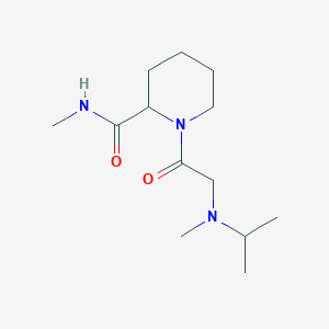 molecular formula C13H25N3O2 B7327507 N-methyl-1-[2-[methyl(propan-2-yl)amino]acetyl]piperidine-2-carboxamide 