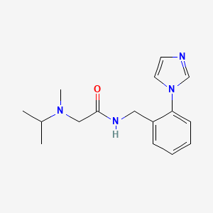 molecular formula C16H22N4O B7327530 N-[(2-imidazol-1-ylphenyl)methyl]-2-[methyl(propan-2-yl)amino]acetamide 