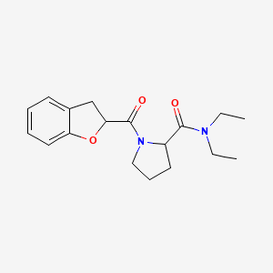 molecular formula C18H24N2O3 B7327578 1-(2,3-dihydro-1-benzofuran-2-carbonyl)-N,N-diethylpyrrolidine-2-carboxamide 