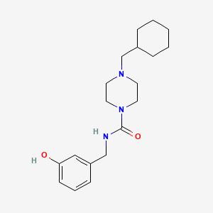 molecular formula C19H29N3O2 B7327602 4-(cyclohexylmethyl)-N-[(3-hydroxyphenyl)methyl]piperazine-1-carboxamide 