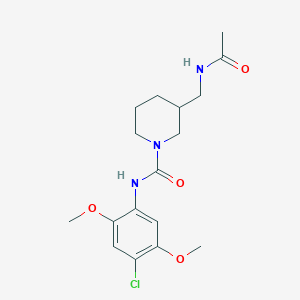 3-(acetamidomethyl)-N-(4-chloro-2,5-dimethoxyphenyl)piperidine-1-carboxamide