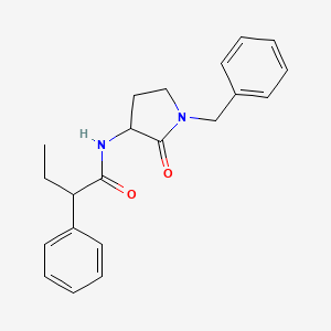 molecular formula C21H24N2O2 B7327706 N-(1-benzyl-2-oxopyrrolidin-3-yl)-2-phenylbutanamide 