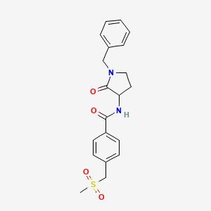 molecular formula C20H22N2O4S B7327710 N-(1-benzyl-2-oxopyrrolidin-3-yl)-4-(methylsulfonylmethyl)benzamide 