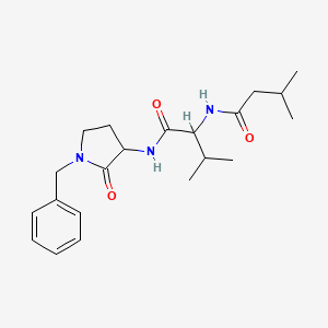 molecular formula C21H31N3O3 B7327732 N-(1-benzyl-2-oxopyrrolidin-3-yl)-3-methyl-2-(3-methylbutanoylamino)butanamide 