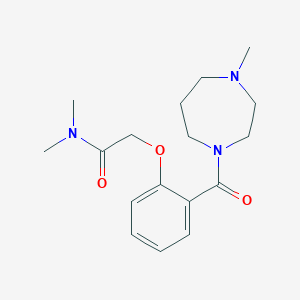 molecular formula C17H25N3O3 B7327740 N,N-dimethyl-2-[2-(4-methyl-1,4-diazepane-1-carbonyl)phenoxy]acetamide 