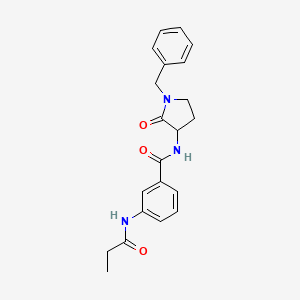 molecular formula C21H23N3O3 B7327741 N-(1-benzyl-2-oxopyrrolidin-3-yl)-3-(propanoylamino)benzamide 