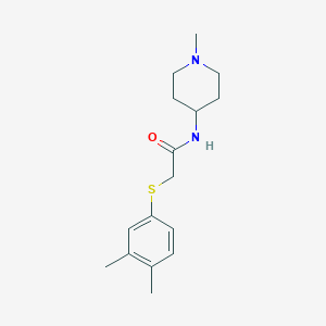 molecular formula C16H24N2OS B7327754 2-(3,4-dimethylphenyl)sulfanyl-N-(1-methylpiperidin-4-yl)acetamide 