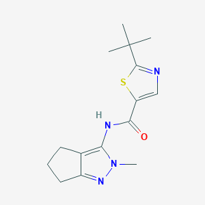 molecular formula C15H20N4OS B7327757 2-tert-butyl-N-(2-methyl-5,6-dihydro-4H-cyclopenta[c]pyrazol-3-yl)-1,3-thiazole-5-carboxamide 