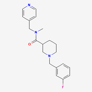 molecular formula C20H24FN3O B7327765 1-[(3-fluorophenyl)methyl]-N-methyl-N-(pyridin-4-ylmethyl)piperidine-3-carboxamide 