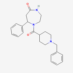 molecular formula C24H29N3O2 B7327776 1-(1-Benzylpiperidine-4-carbonyl)-7-phenyl-1,4-diazepan-5-one 