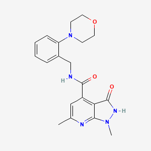 1,6-dimethyl-N-[(2-morpholin-4-ylphenyl)methyl]-3-oxo-2H-pyrazolo[3,4-b]pyridine-4-carboxamide