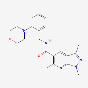 1,3,6-trimethyl-N-[(2-morpholin-4-ylphenyl)methyl]pyrazolo[3,4-b]pyridine-5-carboxamide