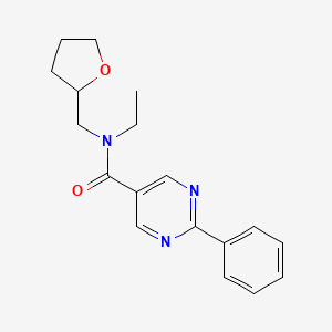 N-ethyl-N-(oxolan-2-ylmethyl)-2-phenylpyrimidine-5-carboxamide